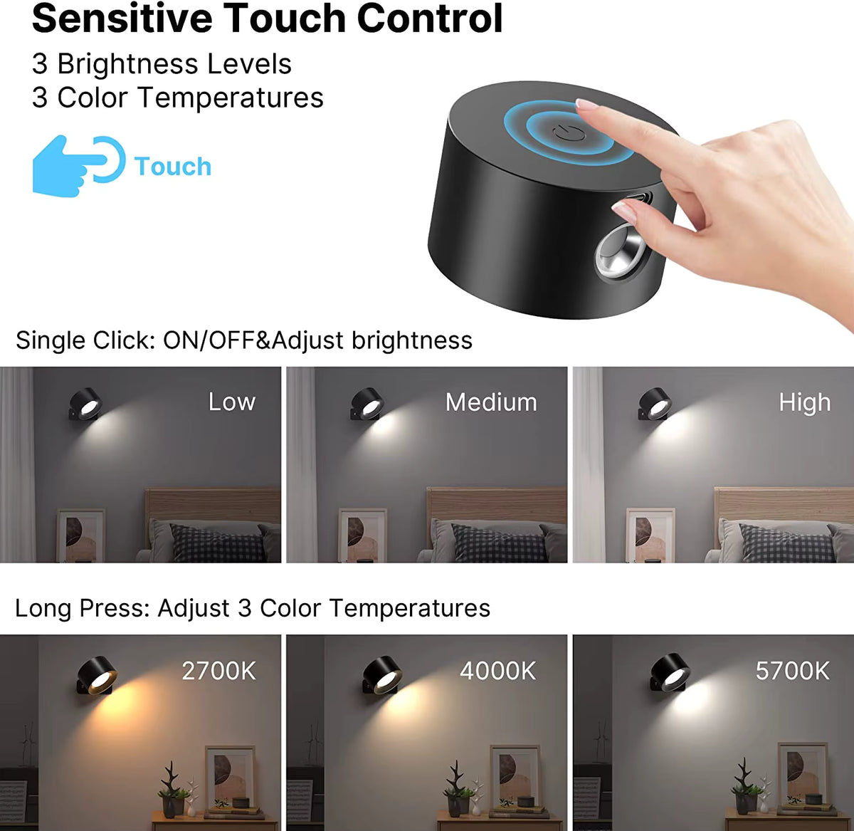 Cordless Wall Lamp (2pcs)